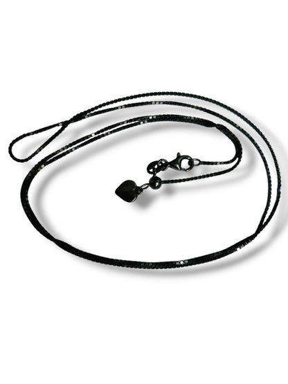 JCM Jacmel Italy Sterling Silver 925 Chain Necklace Dark Silver 21"