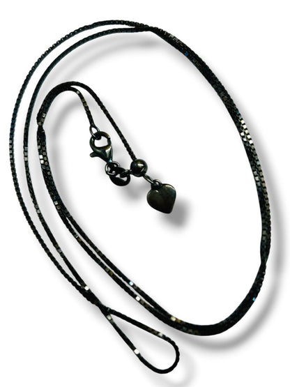 JCM Jacmel Italy Sterling Silver 925 Chain Necklace Dark Silver 21"