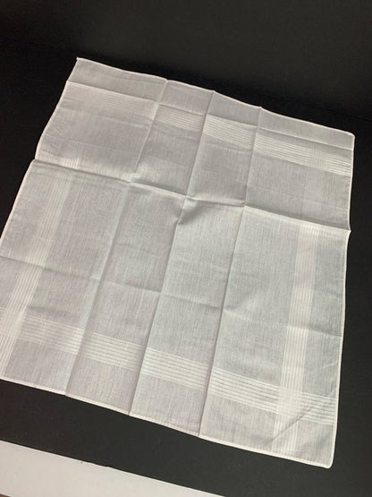 Lot of 6 New Handkerchiefs Mens White Subtle Pattern 15" x 16"