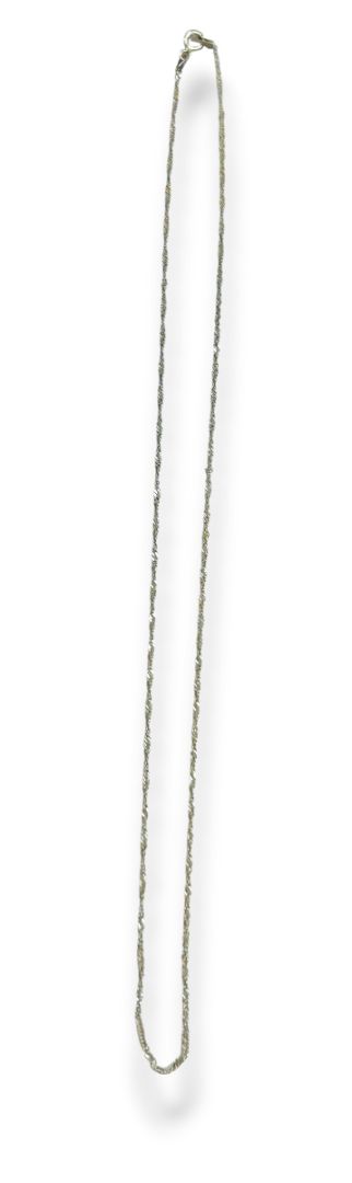 Vintage Delicate Sterling Silver 925 Chain Necklace 17" Twist Style