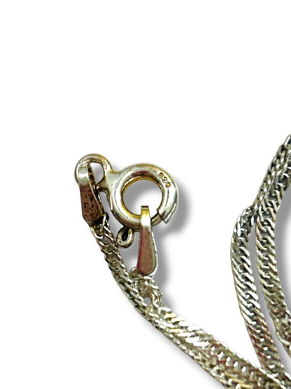 Vintage Delicate Sterling Silver 925 Chain Necklace 17" Twist Style