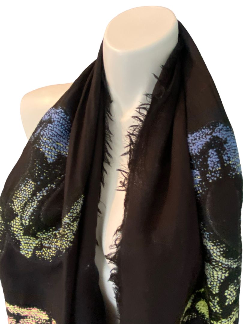 NWT Anna & Ava Black Multi Color Scarf Shawl MSRP $78.00