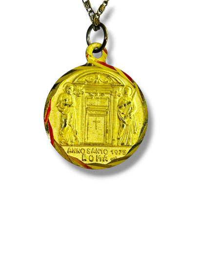 1975 Goldtone Pendant Pope Paul VI on 20" Chain Rome