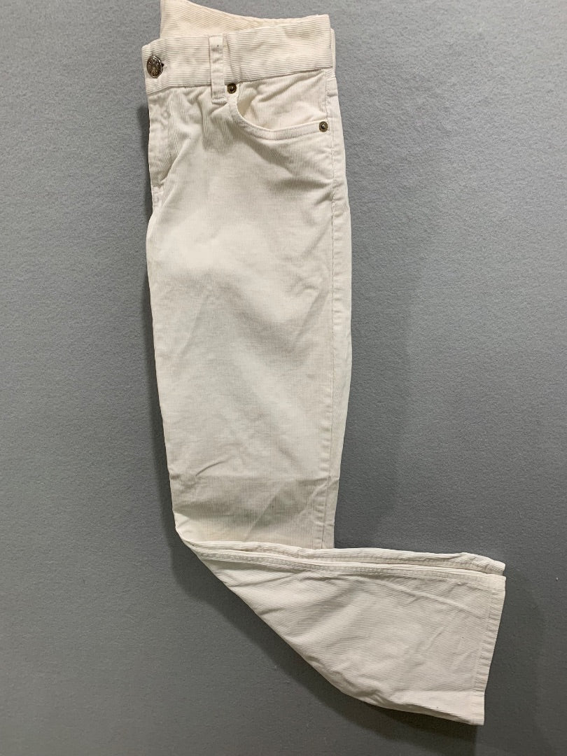 Size 2S J.Crew Womens White Corduroy Pants Favorite Fit Cotton Spandex #17047