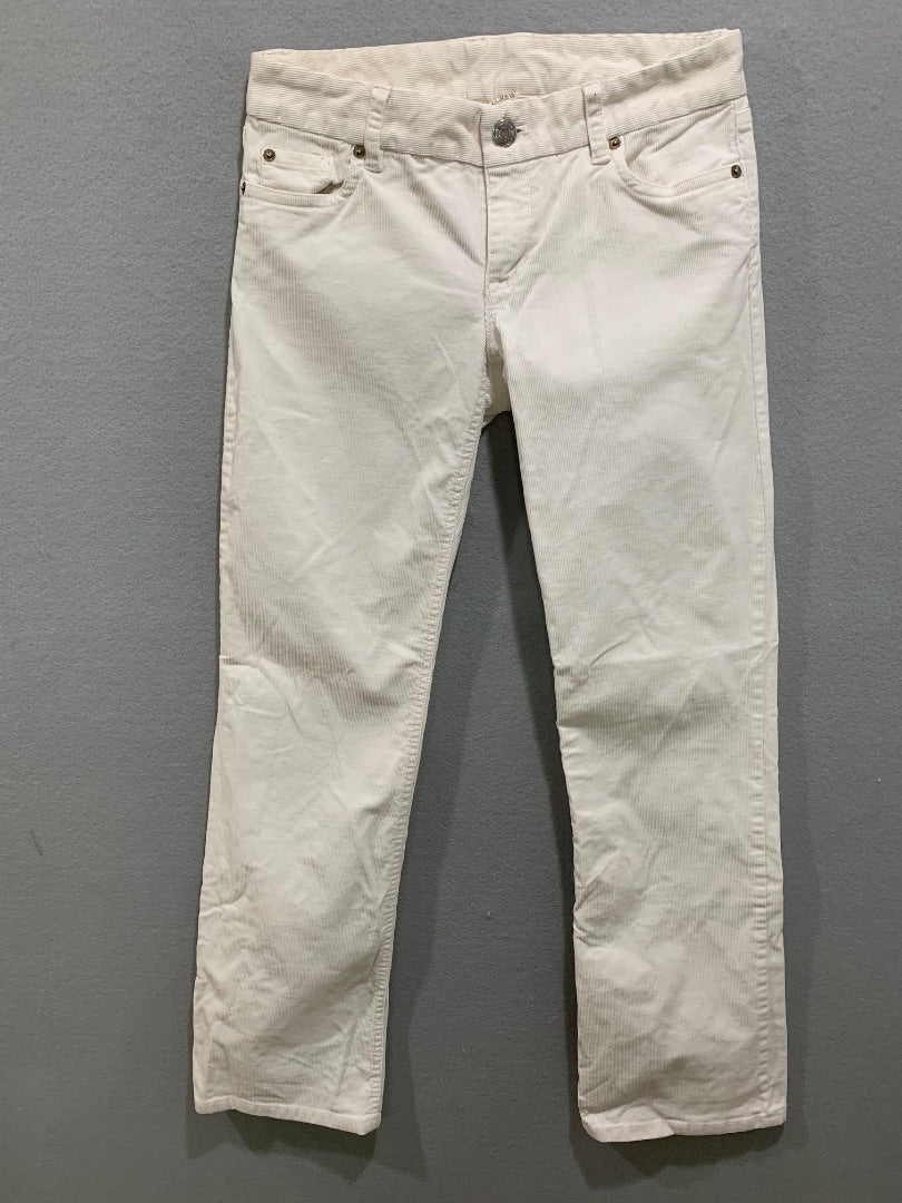 Size 2S J.Crew Womens White Corduroy Pants Favorite Fit Cotton Spandex #17047