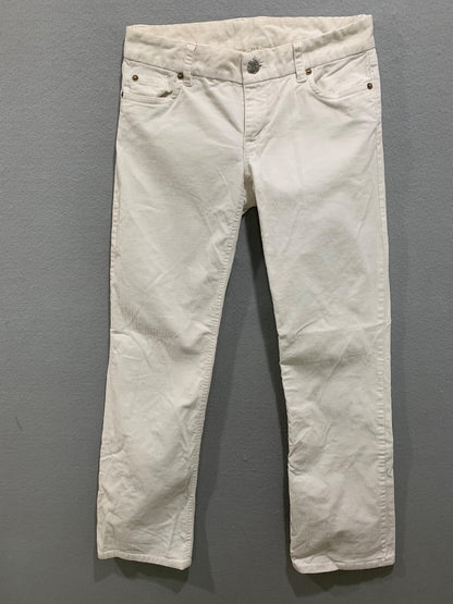 Size 2S J.Crew Womens White Corduroy Pants Favorite Fit Cotton Spandex #17047
