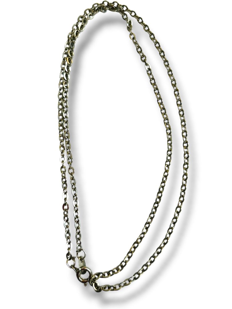 Vintage Silvertone Cable Chain Necklace Spring Clasp 19"