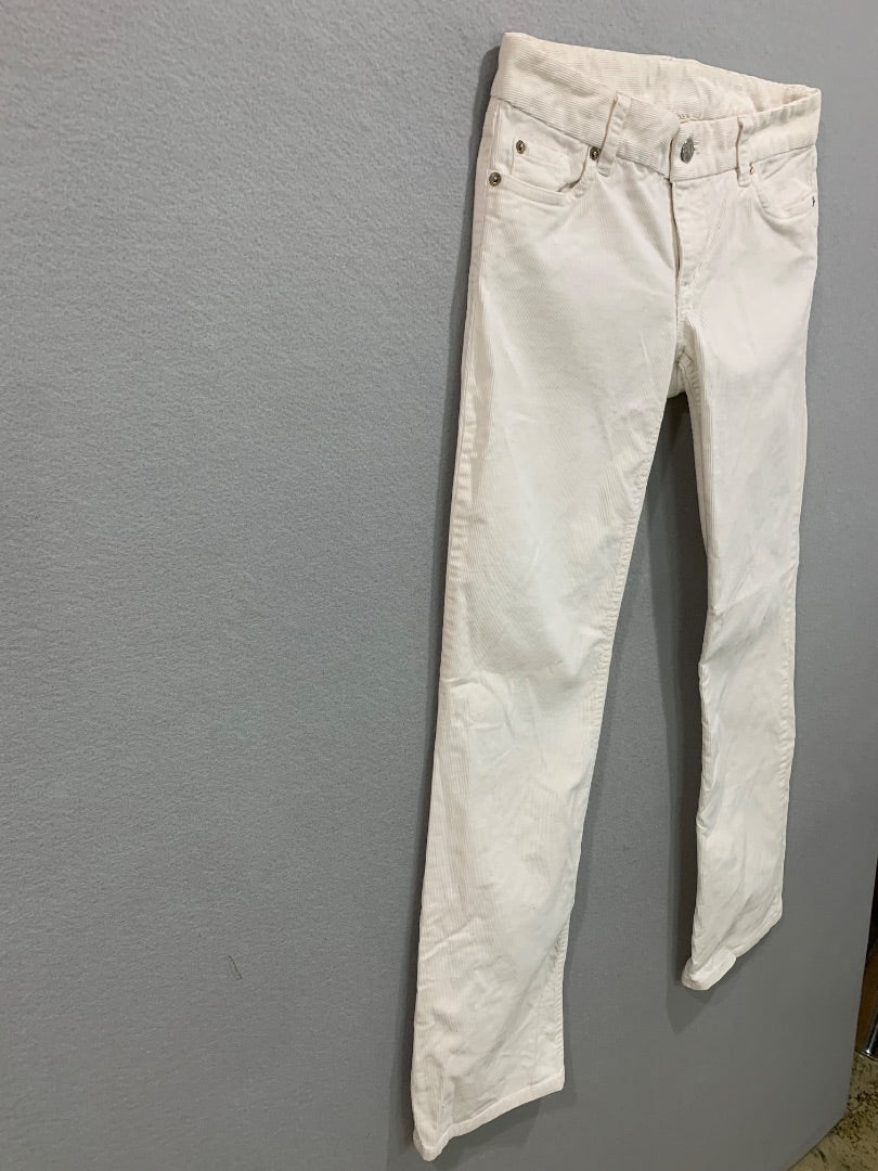 Size 2S J.Crew Womens White Corduroy Pants Favorite Fit Cotton Spandex #17047