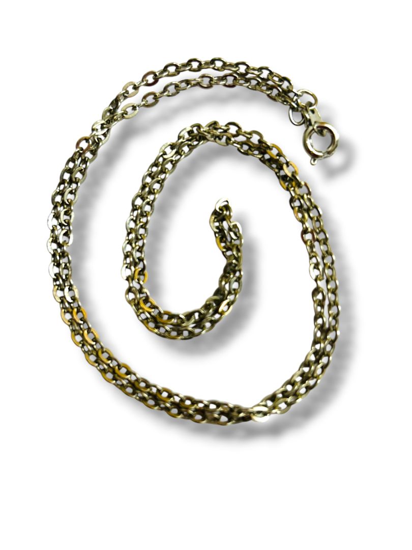Vintage Silvertone Cable Chain Necklace Spring Clasp 19"