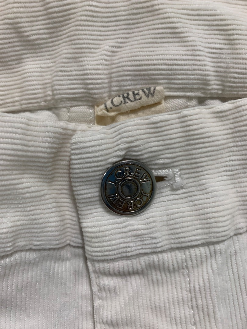 Size 2S J.Crew Womens White Corduroy Pants Favorite Fit Cotton Spandex #17047