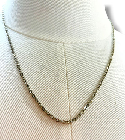 Vintage Silvertone Cable Chain Necklace Spring Clasp 19"