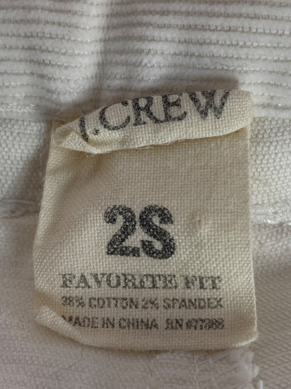 Size 2S J.Crew Womens White Corduroy Pants Favorite Fit Cotton Spandex #17047