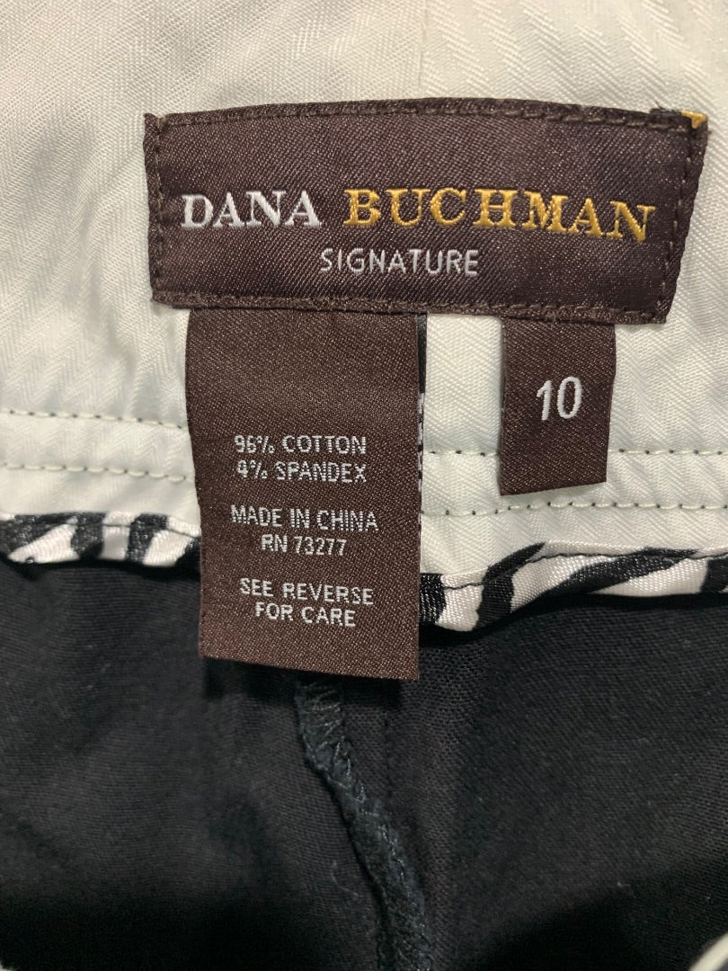 Size 10 Dana Buchman Womens Black Crop Dress Pants Pockets