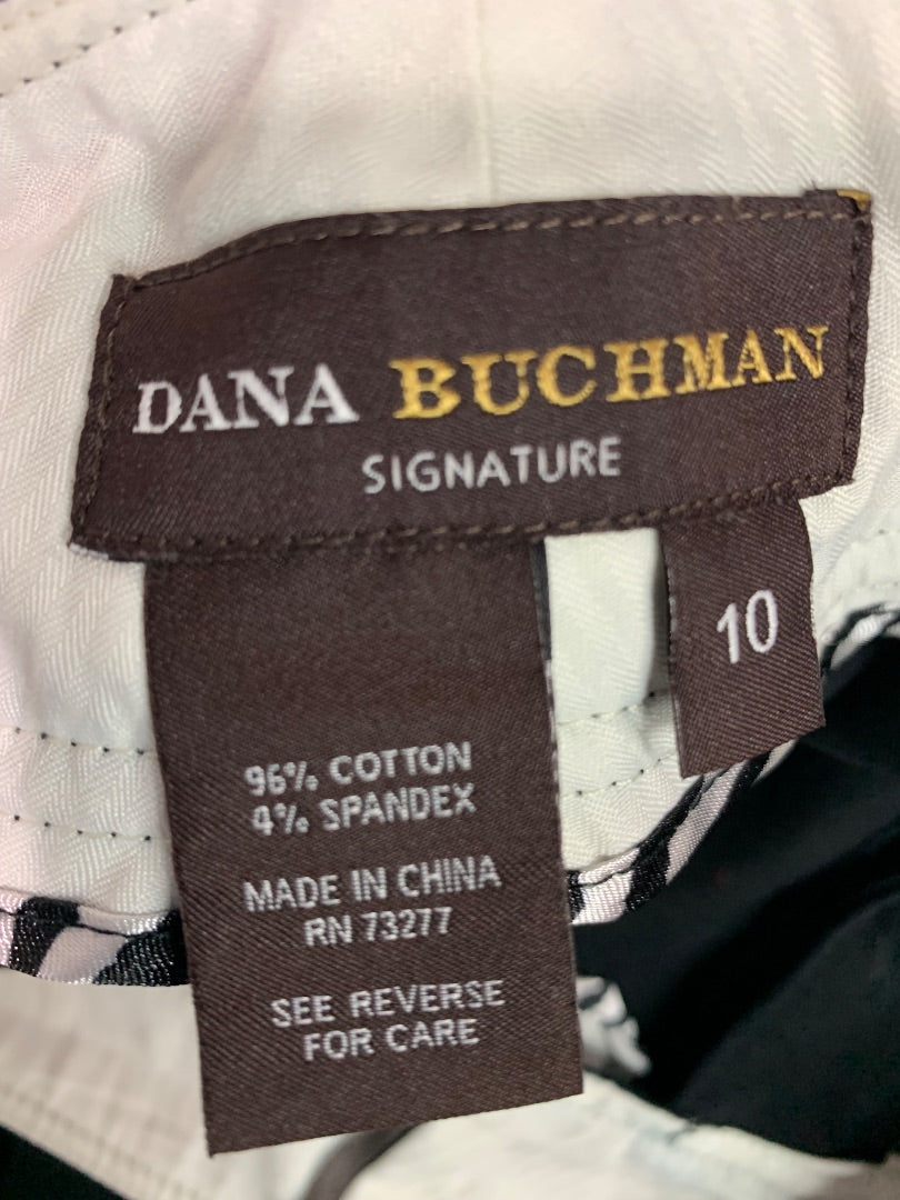 Size 10 Dana Buchman Womens Black Crop Dress Pants Pockets