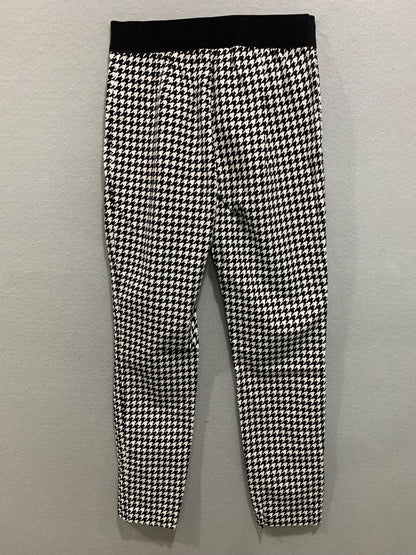 Size 2 IMNYC Womens Black White Houndstooth Stretch Pants Isaac Mizrahi