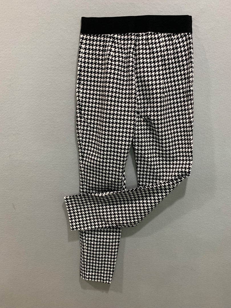 Size 2 IMNYC Womens Black White Houndstooth Stretch Pants Isaac Mizrahi