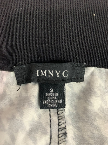 Size 2 IMNYC Womens Black White Houndstooth Stretch Pants Isaac Mizrahi