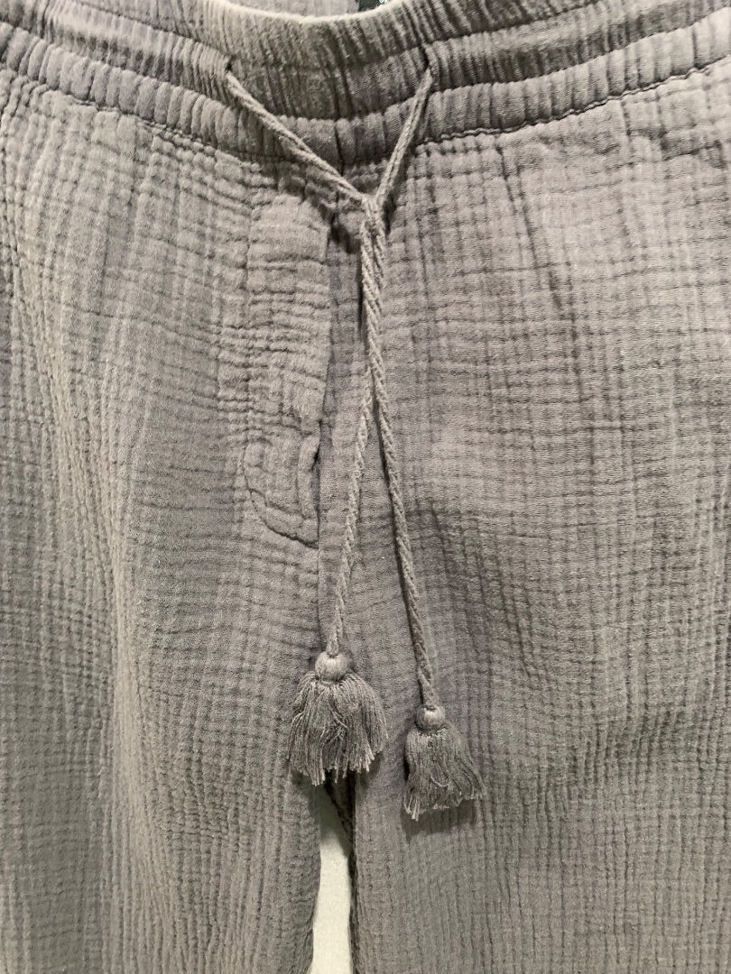 Medium Cynthia Rowley Womens Gray Gauzy Cotton Loose Fit Pants Pull On Pockets