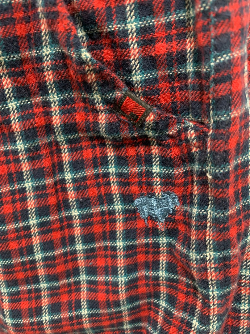 Medium Woolrich Mens Flannel Pajama Pants Cotton Red Plaid Elastic Drawstring