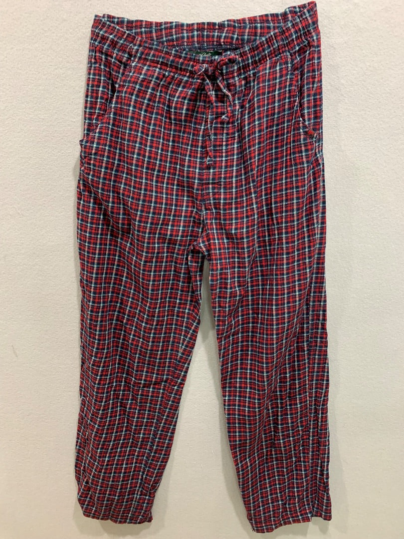 Medium Woolrich Mens Flannel Pajama Pants Cotton Red Plaid Elastic Drawstring