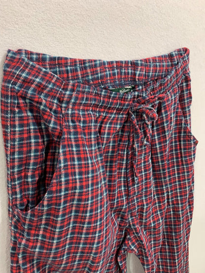 Medium Woolrich Mens Flannel Pajama Pants Cotton Red Plaid Elastic Drawstring