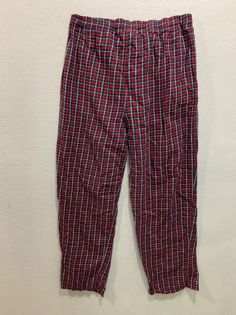 Medium Woolrich Mens Flannel Pajama Pants Cotton Red Plaid Elastic Drawstring