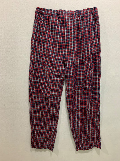 Medium Woolrich Mens Flannel Pajama Pants Cotton Red Plaid Elastic Drawstring