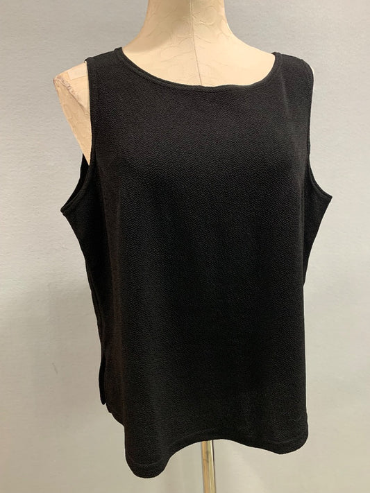 Size XL IC by Connie K Womens Black Shell Tank Sleeveless Shirt Stretch