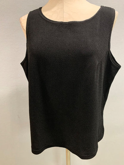 Size XL IC by Connie K Womens Black Shell Tank Sleeveless Shirt Stretch