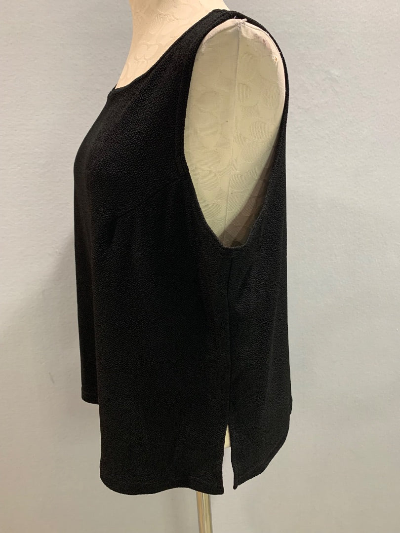 Size XL IC by Connie K Womens Black Shell Tank Sleeveless Shirt Stretch