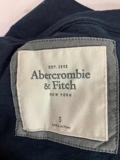 Small Abercrombie & Fitch Junior Womens Long Sleeve Shirt Navy Blue Ruffle