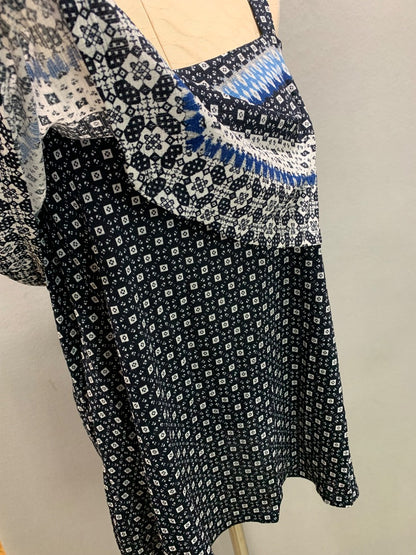 Size 18/20 Avenue Womens Blue Print Sleeveless Blouse Flowy