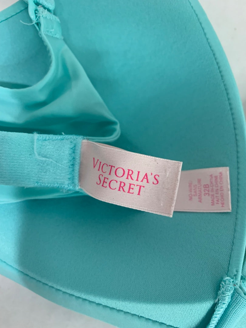 Size 32B Victorias Secret No Wire Padded Bra Turquoise 301420-X12