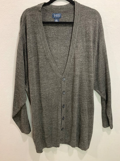 Size 5XL Harbor Bay Mens New Gray Cardigan Soft Lightweight
