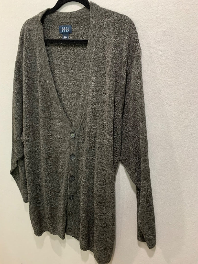 Size 5XL Harbor Bay Mens New Gray Cardigan Soft Lightweight