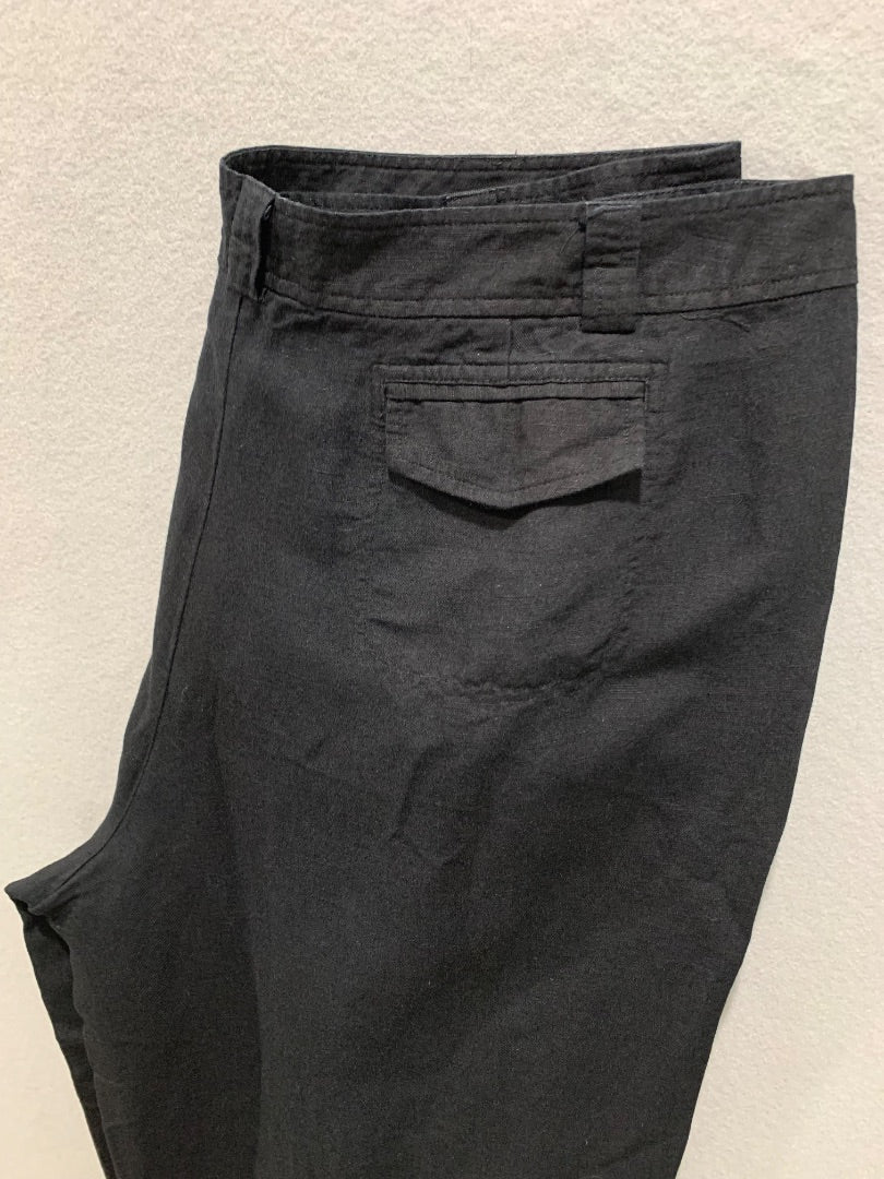 Size 16 New York & Co Womens Black Linen Blend Wide Leg Pants