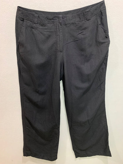 Size 16 New York & Co Womens Black Linen Blend Wide Leg Pants