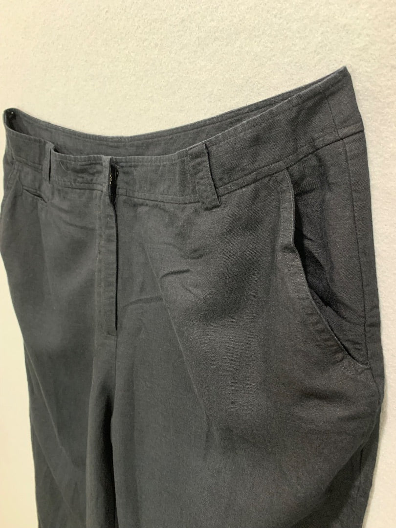 Size 16 New York & Co Womens Black Linen Blend Wide Leg Pants