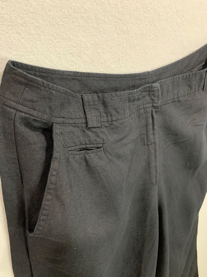 Size 16 New York & Co Womens Black Linen Blend Wide Leg Pants