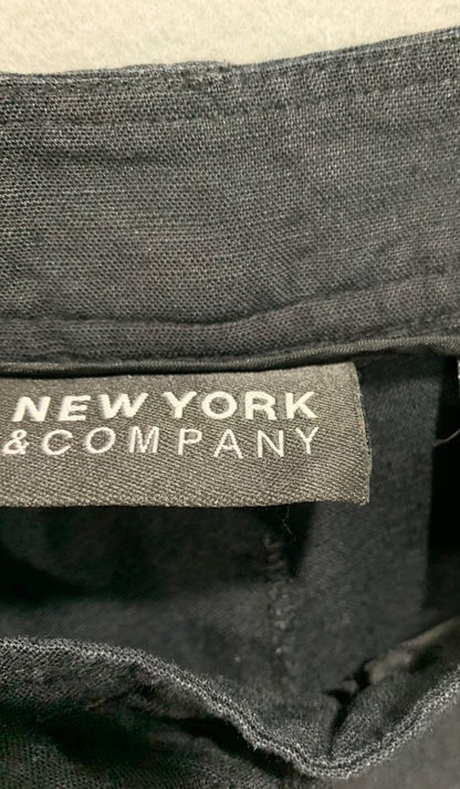Size 16 New York & Co Womens Black Linen Blend Wide Leg Pants