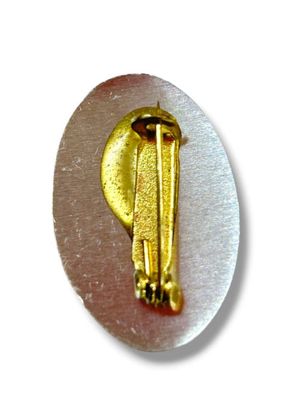 Vintage Our Lady of Medjugorje Religious Mustard Seed Pendant and Pin