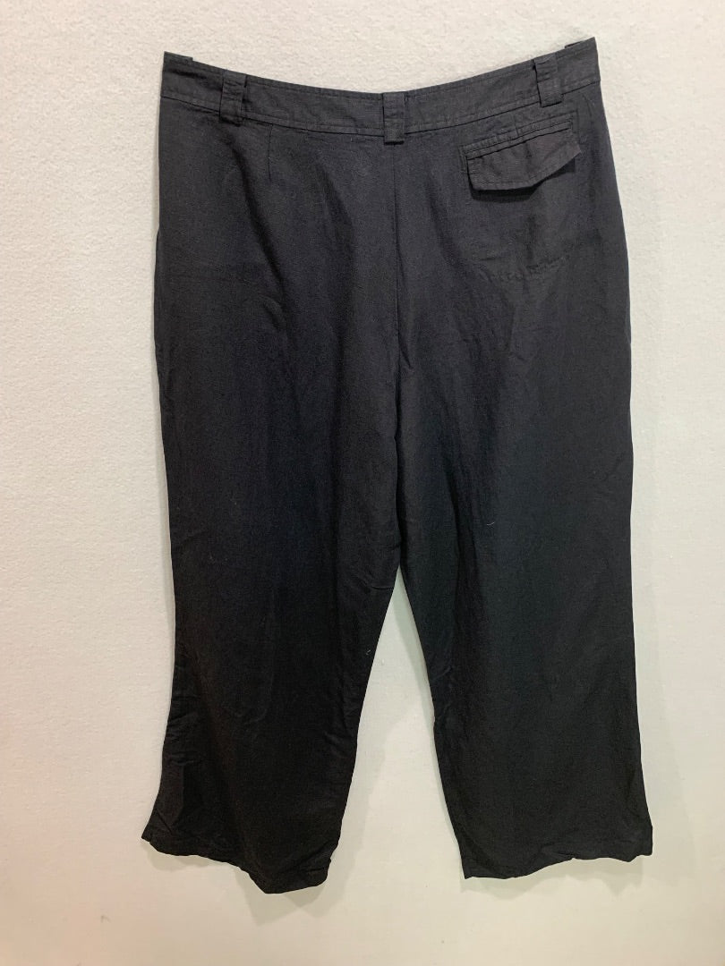 Size 16 New York & Co Womens Black Linen Blend Wide Leg Pants