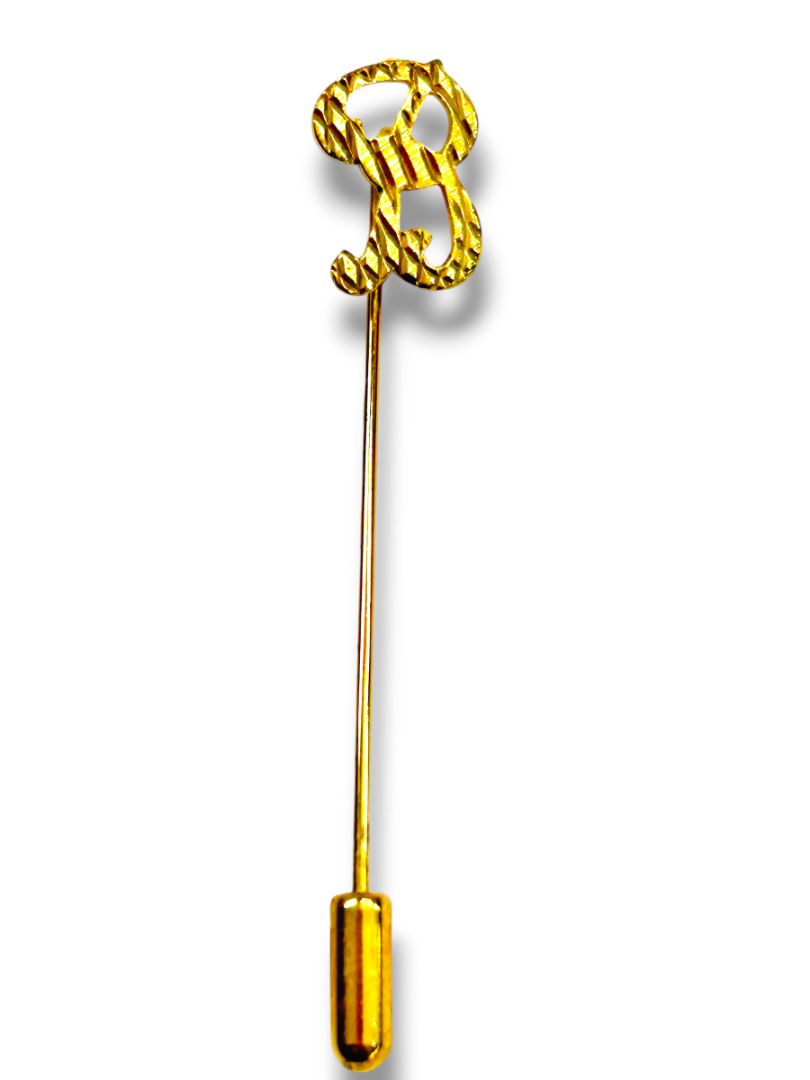 Vintage Goldtone Initial "B" Stickpin 2.75"