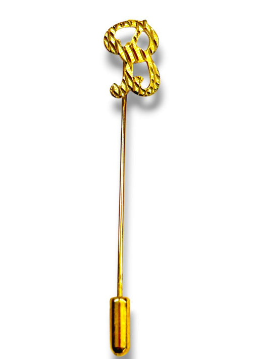 Vintage Goldtone Initial "B" Stickpin 2.75"
