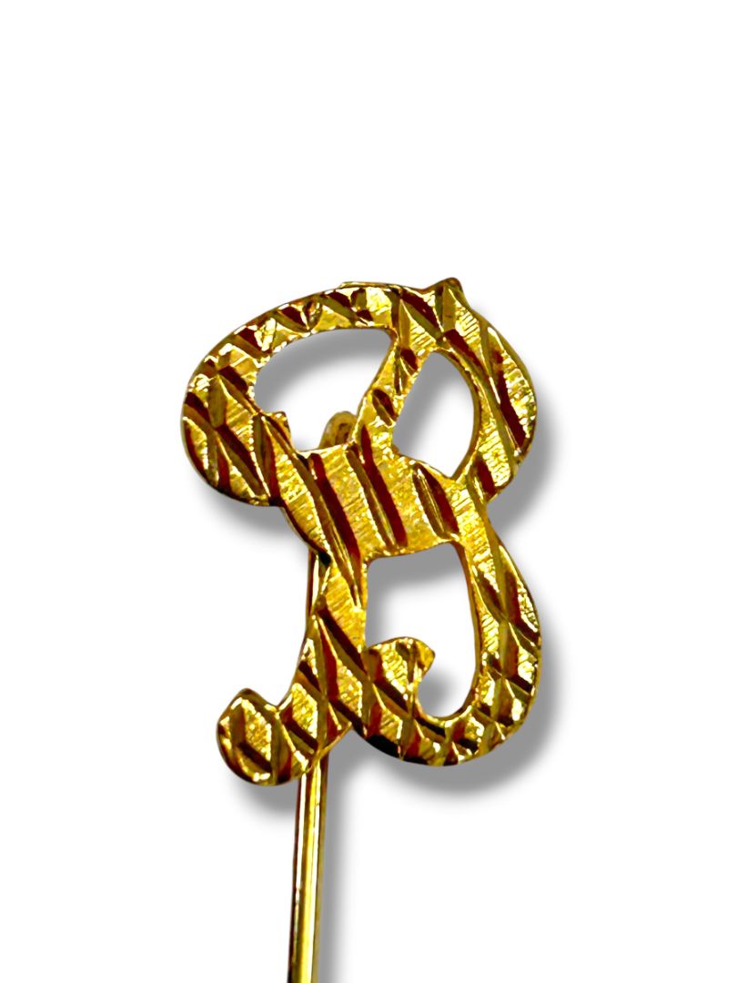Vintage Goldtone Initial "B" Stickpin 2.75"