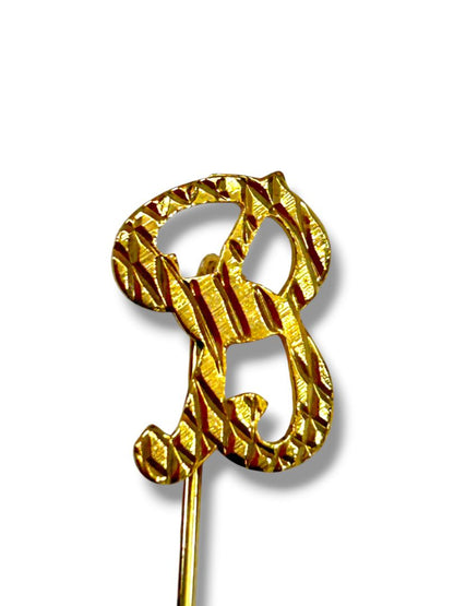 Vintage Goldtone Initial "B" Stickpin 2.75"