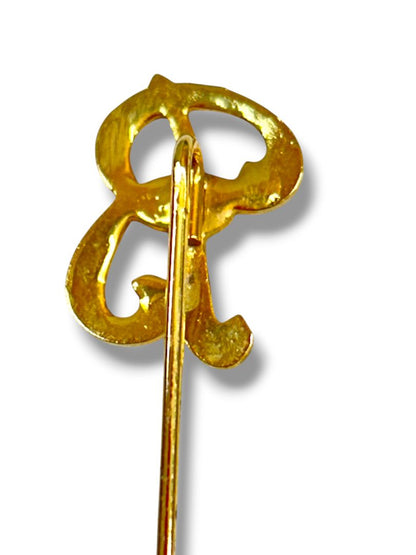 Vintage Goldtone Initial "B" Stickpin 2.75"