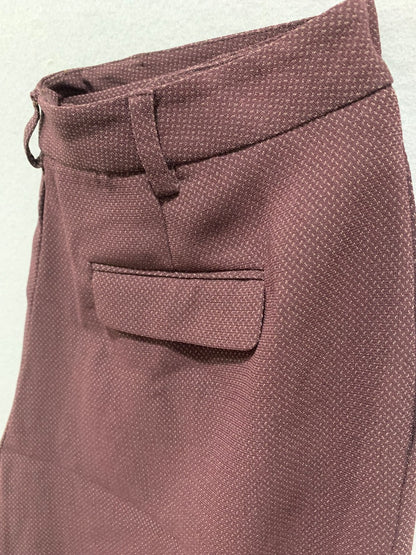 Size 10 Yansi Fugel Womens Burgundy Patterned Dress Pants Trousers