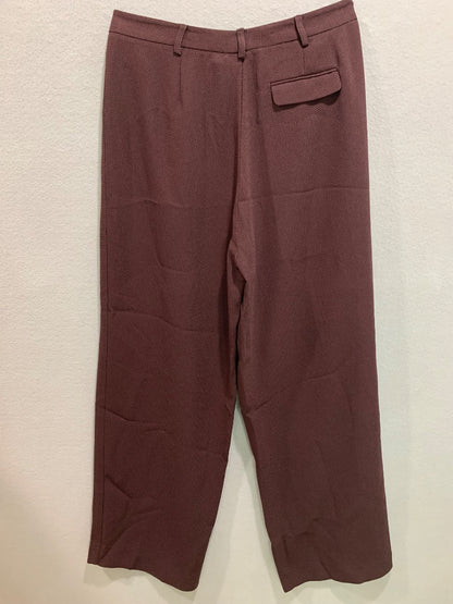 Size 10 Yansi Fugel Womens Burgundy Patterned Dress Pants Trousers
