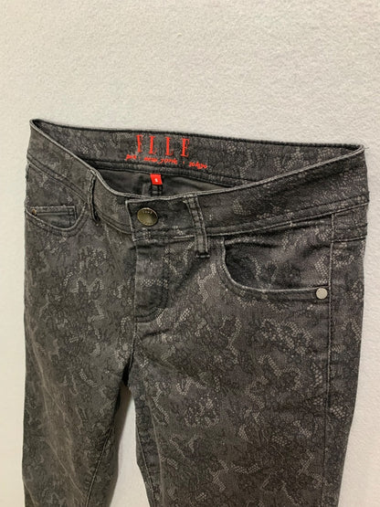 Size 8 Elle Womens Black Lace Print Skinny Jeans Stretch Denim